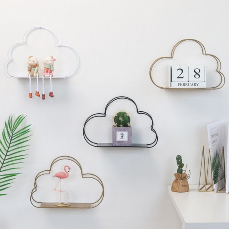 Mordern Cloud Design Wall Mounted Floating Shelf Metal Iron