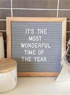 Felt Letter Board Wooden Frame Changeable Symbols Numbers