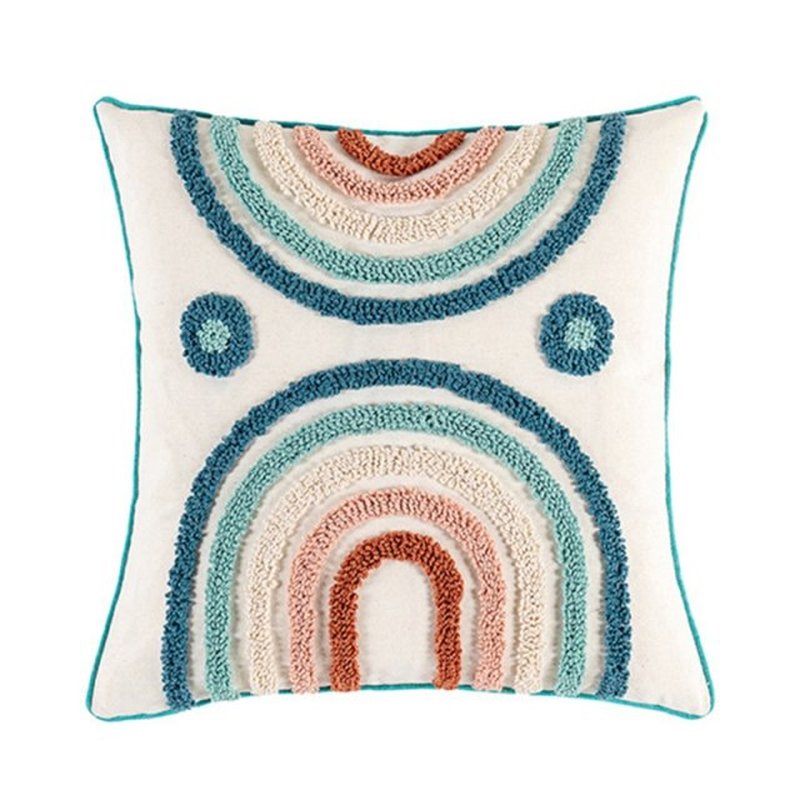 Woven Tufted Boho Throw Pillow Cover Morocco Decorative Rain