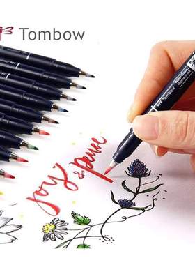 Tombow Fudenosuke Fude Brush Felt Tip Pen Set Art Marker 10