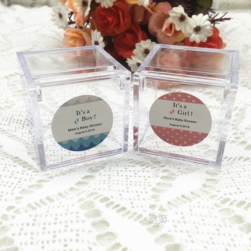 24pcs/lot Clear DIY Wedding Gift Box Baby Shower Favors Pers