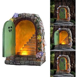 Miniature Fairy Door Light Solar Night Light Steps Stone