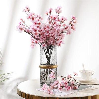 Artificial Flower Bouquet Silk Peach Blossom Fake Flowers