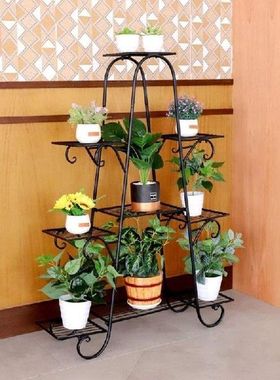5/7Tiers Meatal Plant Shelves Flower Rack Plant Stand Multi