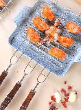 5pcs Roasting Forks With Bag Camping Hot Dog Skewers BBQ
