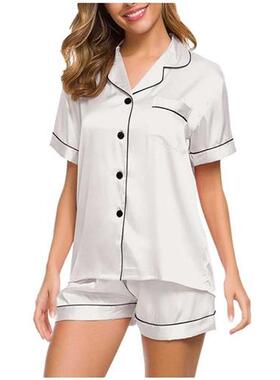 Satin Silk Pajamas for Women Summer Pyjamas Home Clothes Wom