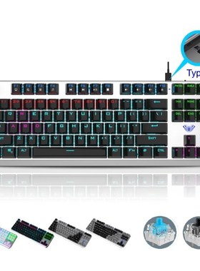 Mechanical Keyboard 87 Keys Anti Ghosting Blue/Black Switch