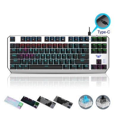 Mechanical Keyboard 87 Keys Anti Ghosting Blue/Black Switch