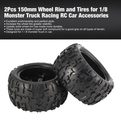4Pcs 150mm Wheel Rim and Tires for 1/8 Monster Truck