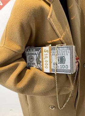 Bling Money Clutch Rhinestone Purse 10000 Dolls Stack of C