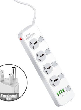4 USB Power Strip Independent Switch Universal Socket for Ph