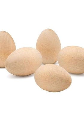 10pcs Simulate Wood Craft Eggs For Kids Toy Diy Graffiti