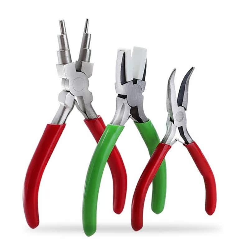 1/3x Flat Curved Nose Pliers Ring Looping Wire Looper Split