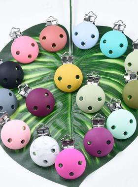 3 PCS 35MM Baby Pacifer Clips Round Shape Perle Silicone Tee