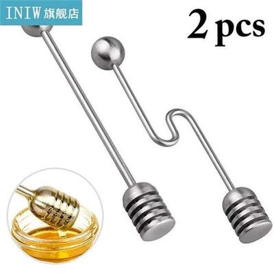 2pcs/set Honey Dipper Creative Stainless Steel Multiuse Stir