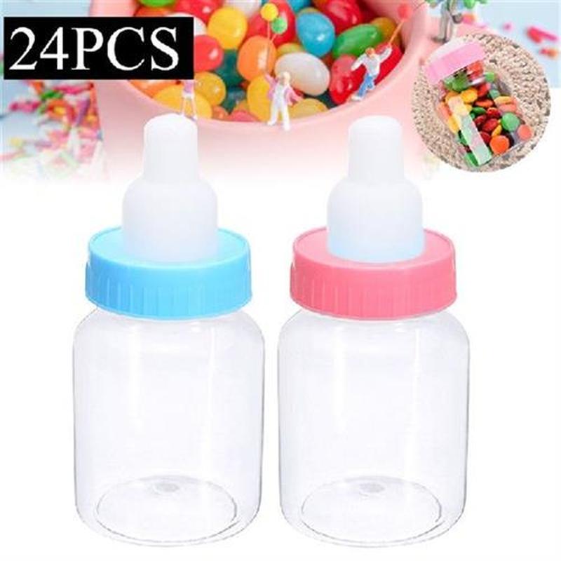 24Pcs Baby Girl Boy Shower Favor Bottles Candy Box Bottle
