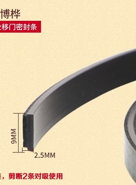 Wardrobe door magnetic paste type seam sealing strip ambry