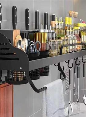 Kitchen Storage Shelf Spice Racks Punch-free Wall-mounted