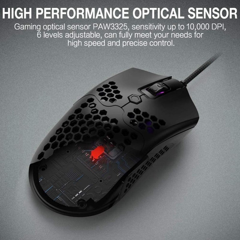 RGB Lightweight Gaming Mouse 12000DPI Optical Sensor with Li