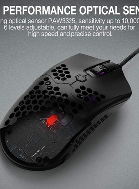 RGB Lightweight Gaming Mouse 12000DPI Optical Sensor with Li