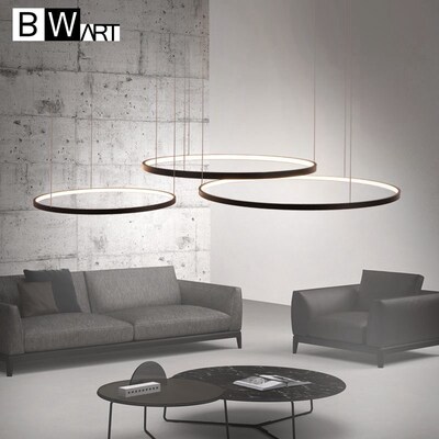 BWAR modern led chandelier alunum circle lights for Interior
