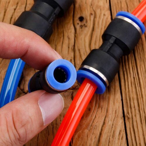 100Pcs PU Pneumatic Fittings 2-Way Straight Connector Quick