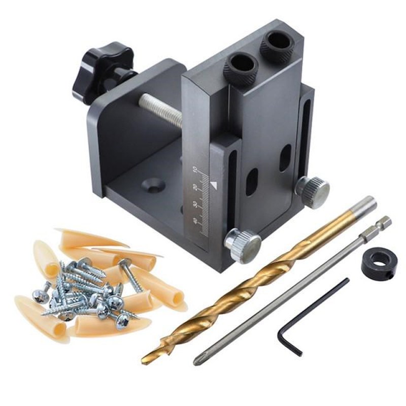 MD21 Aluminum Alloy Pocket Hole Jig Kit With 9mm Step Drill 模玩/动漫/周边/娃圈三坑/桌游 其他类型纸模 原图主图