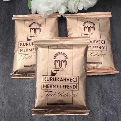 Turkish Coffee Kurukahveci Mehmet Efendi Set of 3 x100 Gr Sa