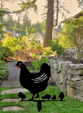 1 Pc Hen Chicken Garden Stakes Acrylic Garden Art Party Outd
