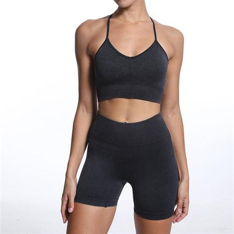 Yoga Sets Gym Women Sport Bra Clothing Long Sve Top High