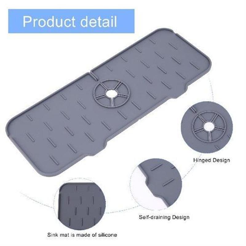 Kitchen Sink Splash Mat With Buttons Faucet Counter