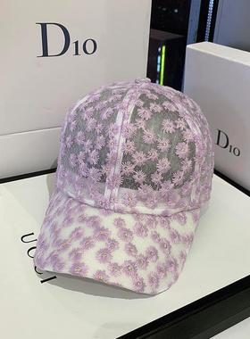 Women's Baseball Caps Lace Sun Hats Breathable Mesh
