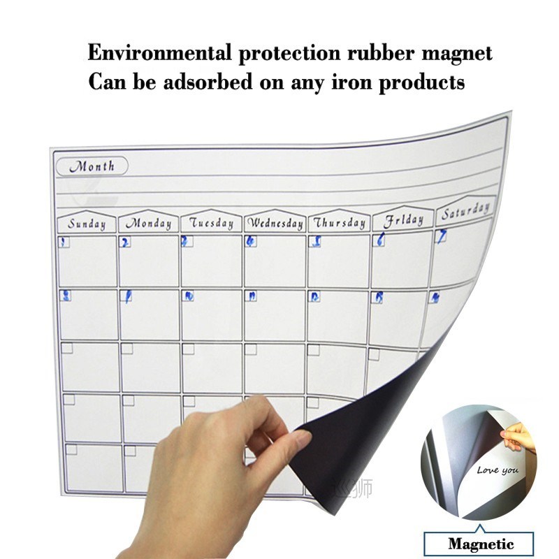 Magnetic Weekly Monthly Planner Table Dry Erase Whiteboard F