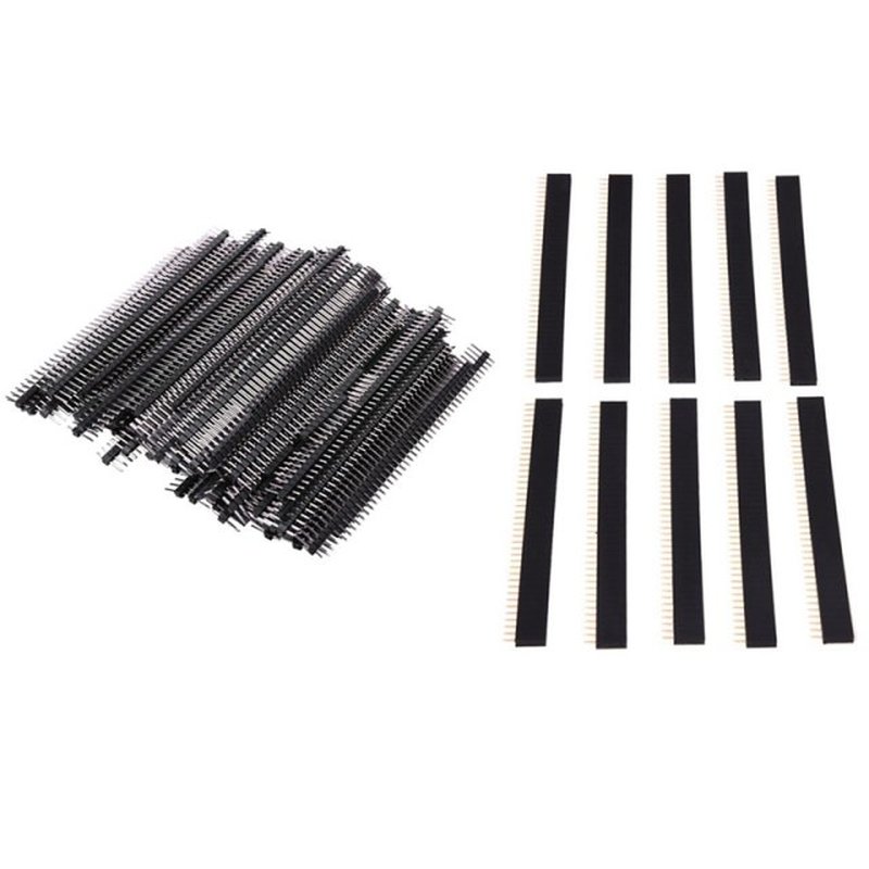 10 Pcs 1X40 Pin 2.54mm Pitch Straight Single Row PCB Female