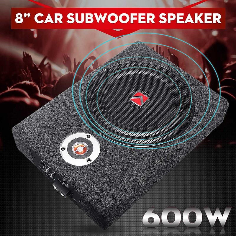 600W 8 Inch Car Subwoofer Speaker Alloy Shockproof Power Amp