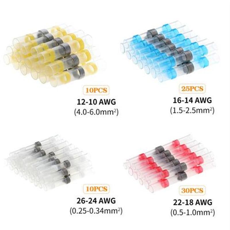 100/150/220pcs Insulated Heat Shrink Butt Connector Wire Spl