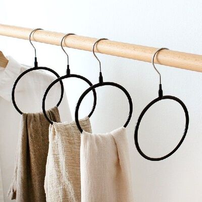 1PC Dipped Plastic Hook Metal Scarf Ring Hanger Shawl Towels