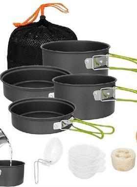 Outdoor Camping Pot Set Backpacking Cooking Pot And Pan 10
