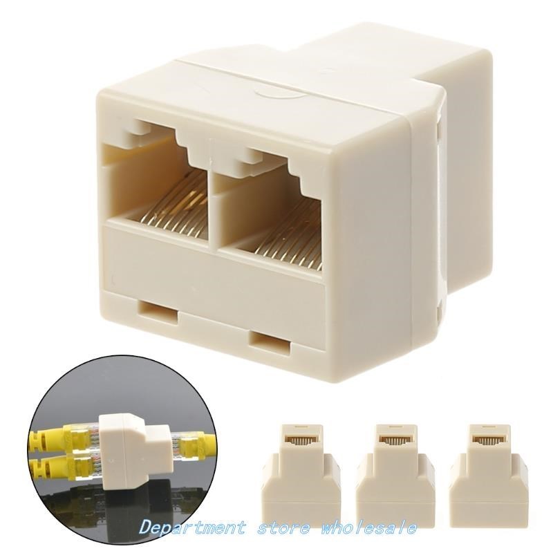 3Pcs 1 To 2 Way LAN Ethernet Network Cable RJ45 Female Split
