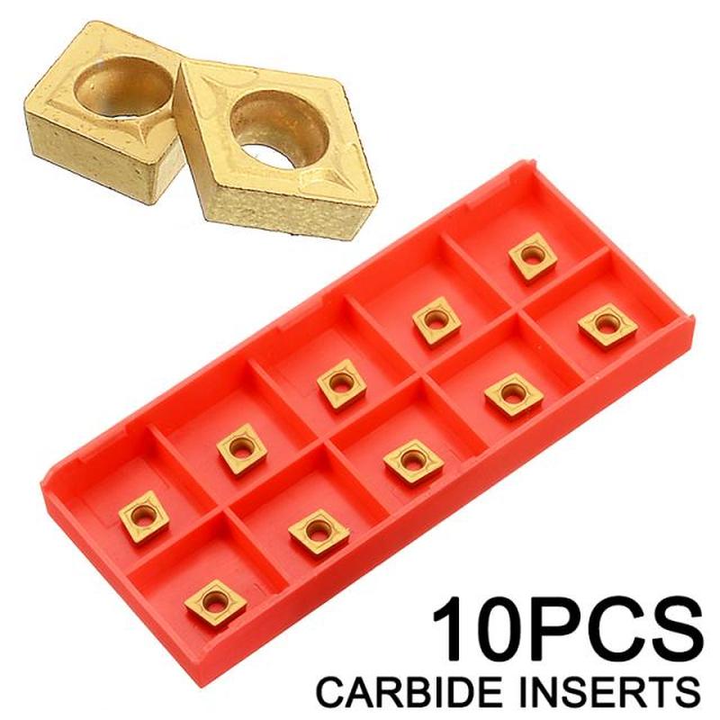 10pcs Gold CCMT060204-HM YBC251 Carbide Inserts 2.5mm Thickn