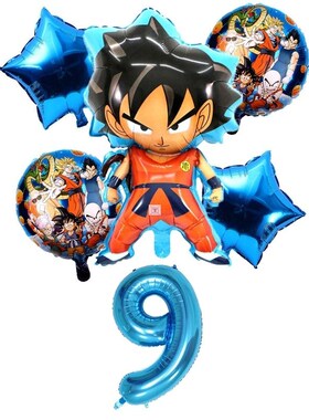 New 6pcs/set Son Goku Cartoon Saiyan Goku Foil Balloons