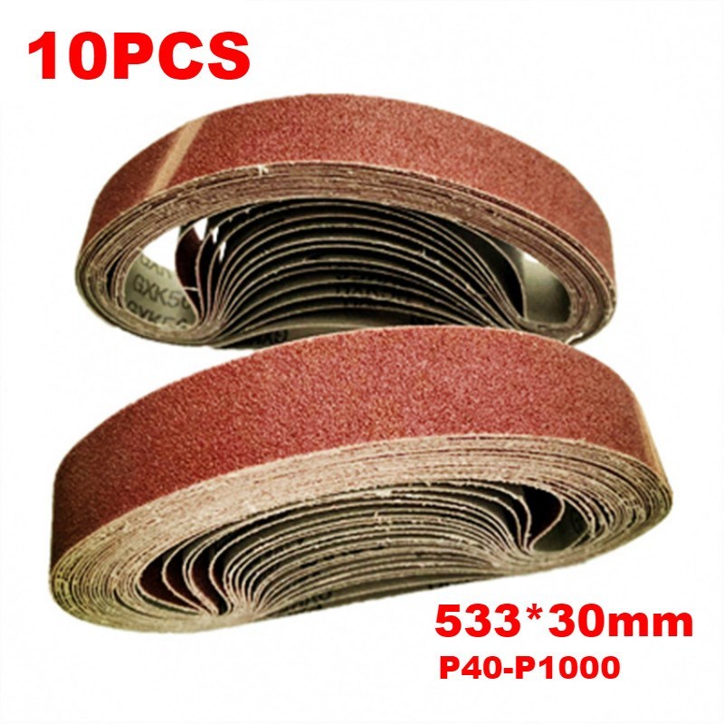 10pcs 533*30mm Sanding Belt 40-1000 Abrasive Band Sanding Sc