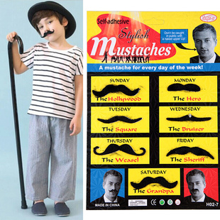 12PCS Funny Fake Mustache lot Halloween Cosplay party