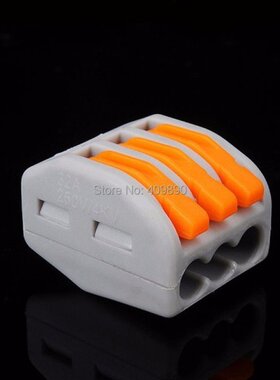 500PCS Spring Lever Push Fit Reuseable Cable 3 Wire Pole Ins