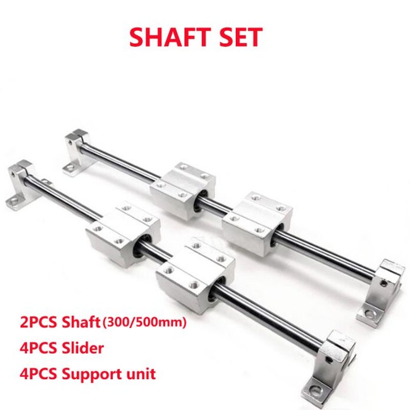 SHAFT SET: 2PCS Linear Shaft8/10/12-300/500mm  4PCS SCS8/10/