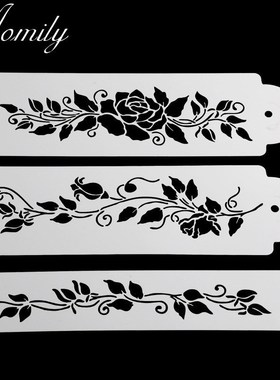 3pcs/Set Plastic Cane Leaves Cake Stencil Airbrush Painting