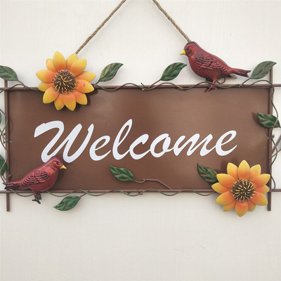 Retro Iron Craft Sunflower Decor Plaques Metal Sunflower