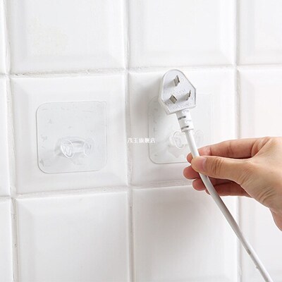 3pcs Cable Holder Power Plug Socket Hook Bag Hanger Home Wal