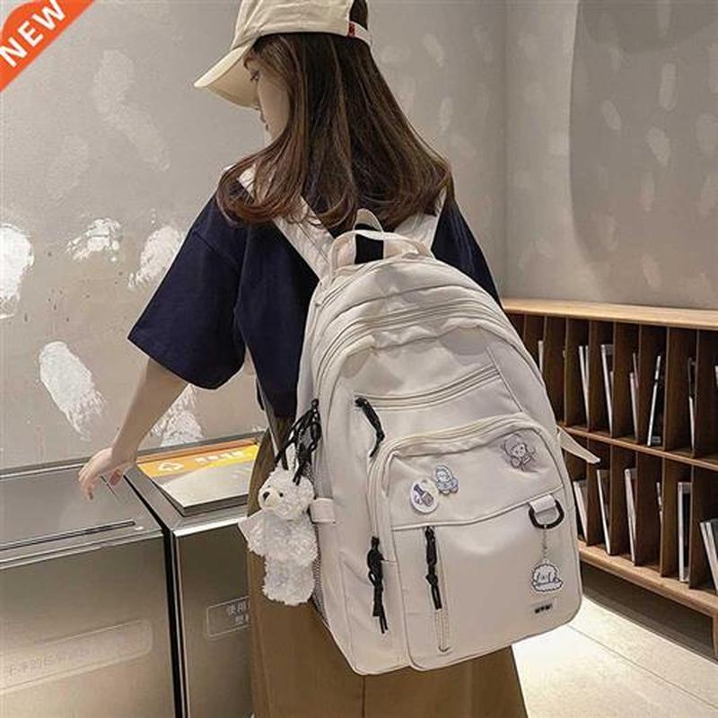 Fashion Big Student Backpack NEW Badge Rucksack Girls School
