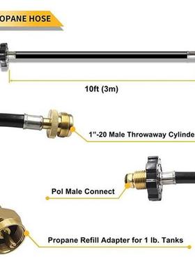 6FT Propane Hose Adapter 5Lb to 100Lb,High Pressure Propane